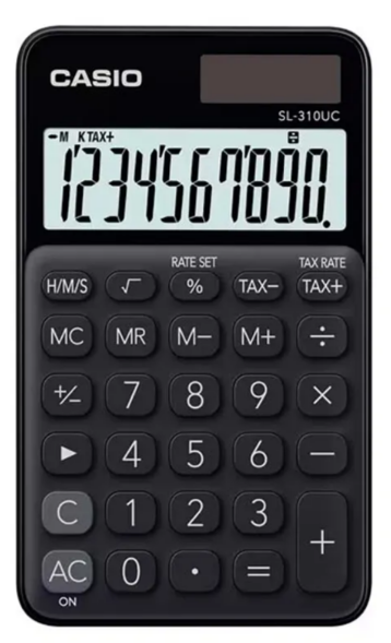 Калькулятор кишеньковий 10 розрядів чорний Casio (SL-310UC-BK-W-EC)